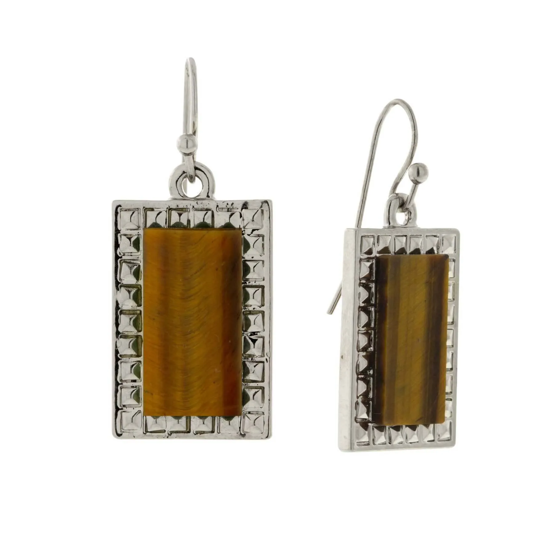 1928 Jewelry Classic Rectangle Gemstone Drop Earrings