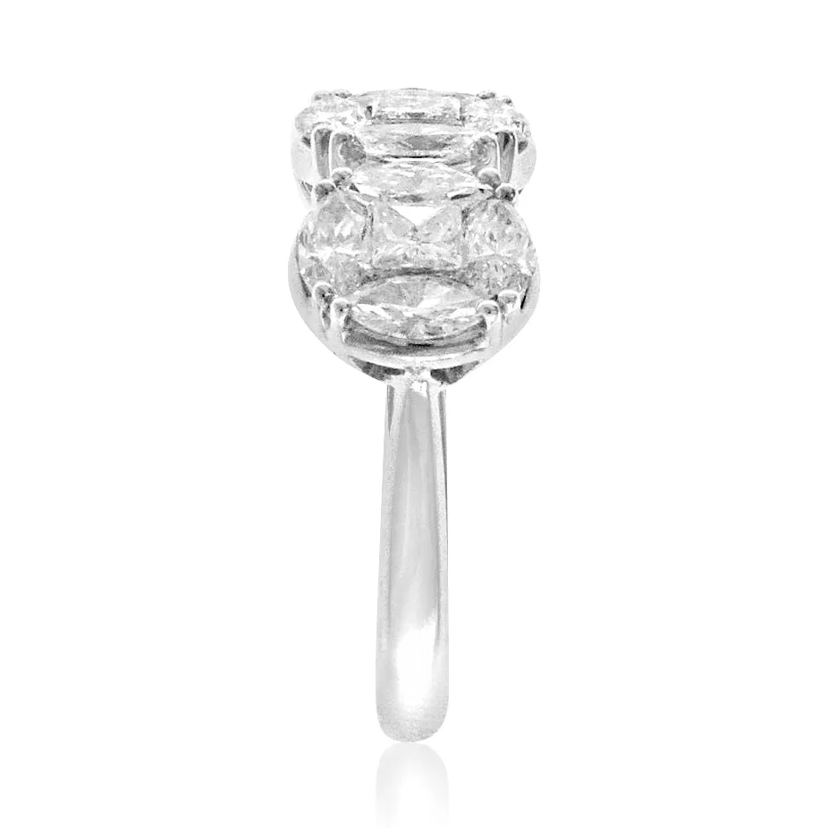 2.14CT T.W. Mix-Shape Invisible Set Diamond Ring