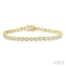 3 Ctw Round Cut Diamond Illusion Bracelet in 10K Yellow Gold