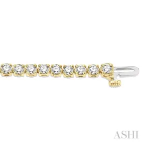 4 Ctw Round Cut Diamond Tennis Bracelet in 14K Yellow Gold