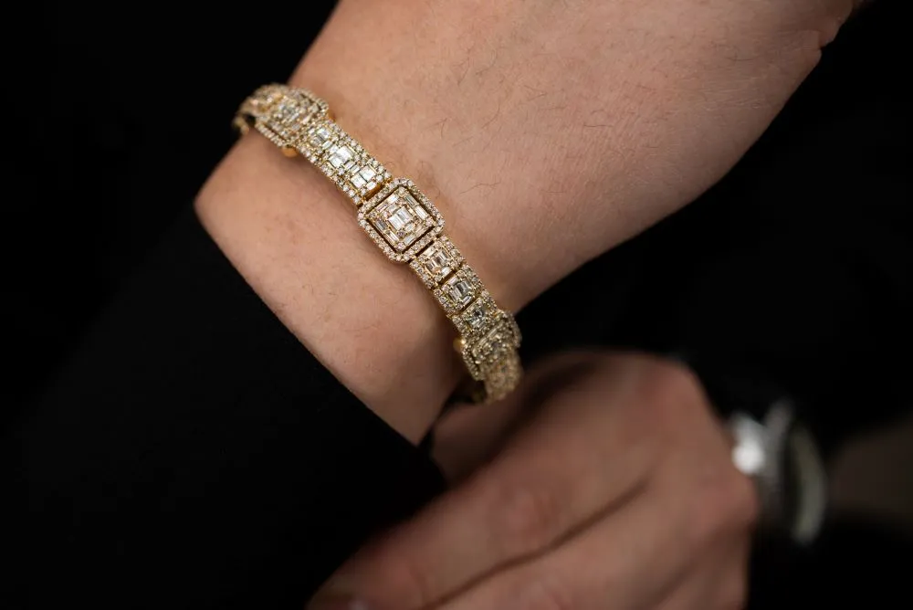 8.5 CT Baguette Diamond Bracelet 14K