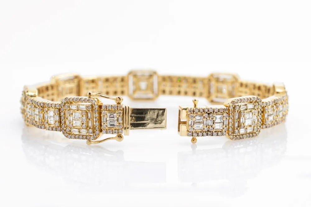 8.5 CT Baguette Diamond Bracelet 14K