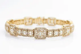 8.5 CT Baguette Diamond Bracelet 14K