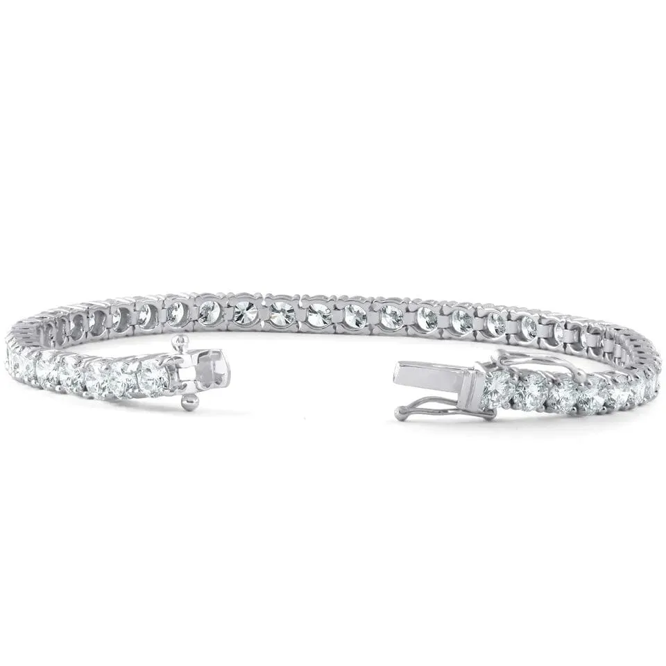 9 Ct Genuine Round-Cut Real Diamond Tennis Bracelet 7" 14K White Gold