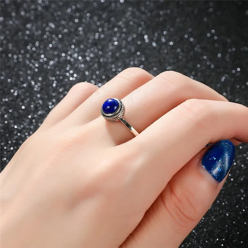 925 Sterling Silver Lapis Lazuli Stone Ring