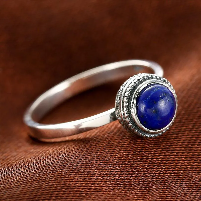 925 Sterling Silver Lapis Lazuli Stone Ring