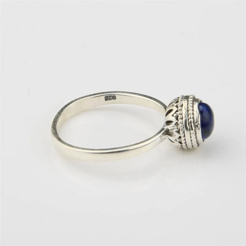 925 Sterling Silver Lapis Lazuli Stone Ring