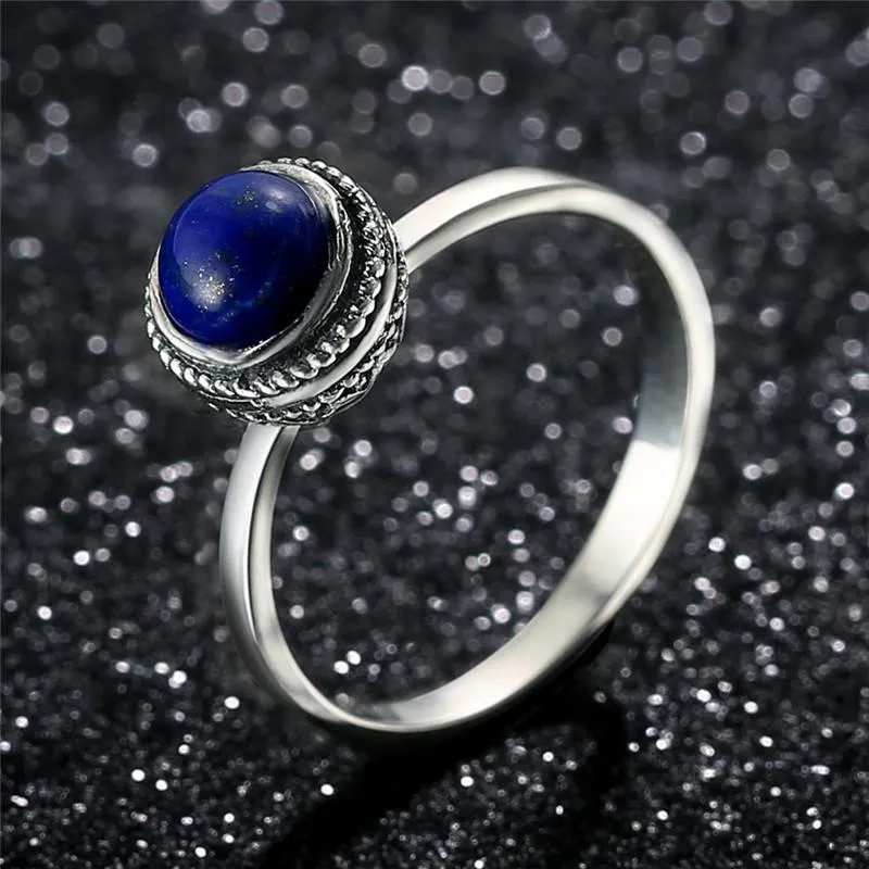 925 Sterling Silver Lapis Lazuli Stone Ring