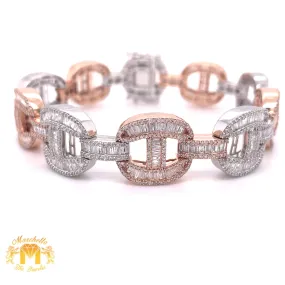 9.56ct Baguette & Round Diamond and 14k Gold Mariner Link Bracelet