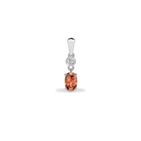 9ct White Diamonds - 4pts Morganite - 45pts Drop Pendant