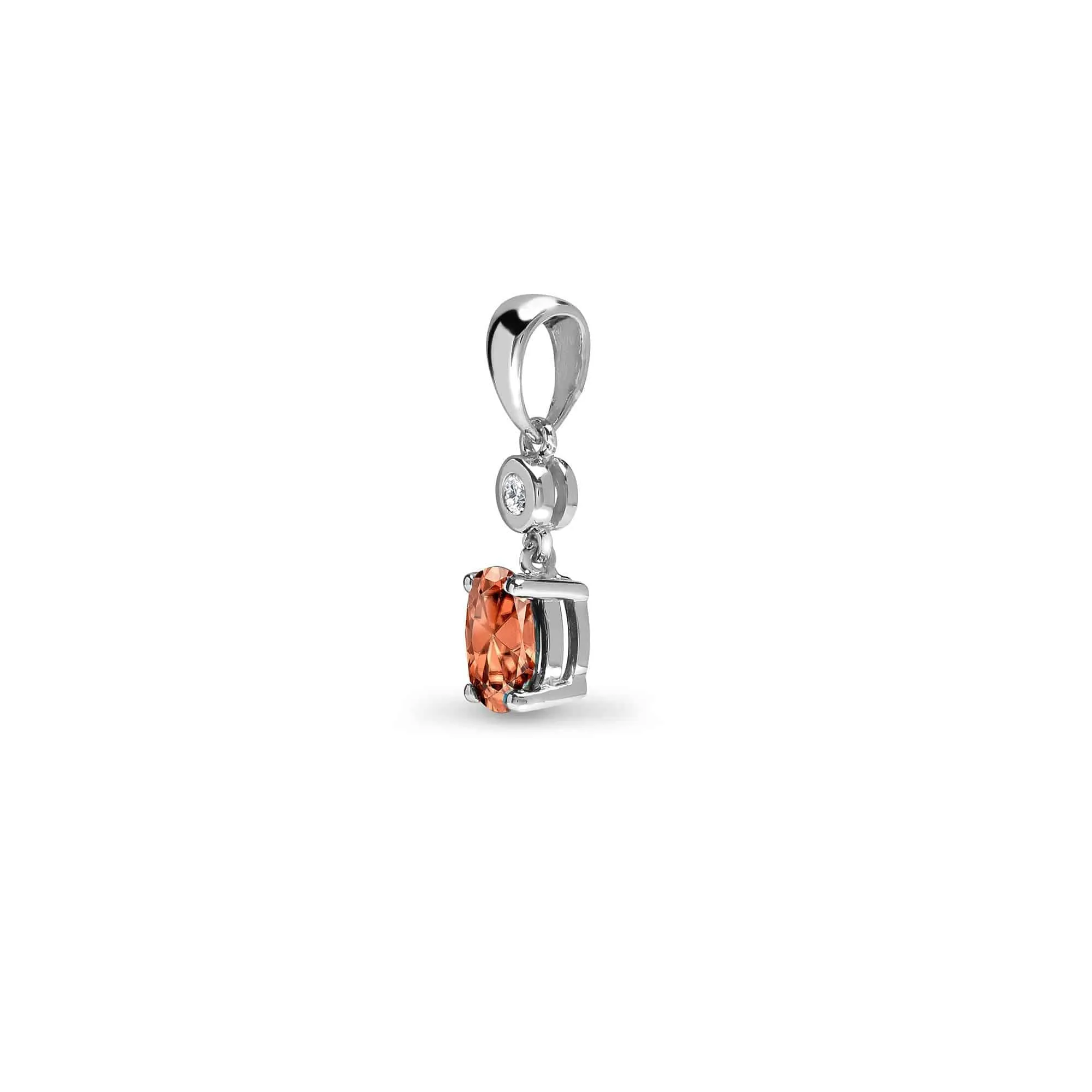 9ct White Diamonds - 4pts Morganite - 45pts Drop Pendant