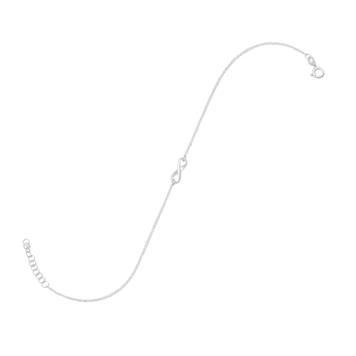 9"   1" Infinity Symbol Anklet