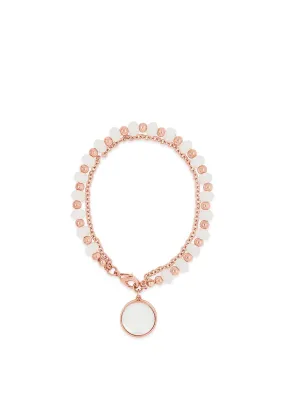 Absolute Layered White Opal Bead Bracelet, Rose Gold