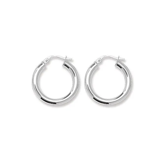 Acotis Silver Hoop Earrings Plain G5964