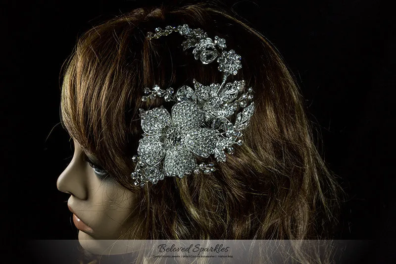 Adele Vintage Flower Statement Hair Comb | Swarovski Crystal