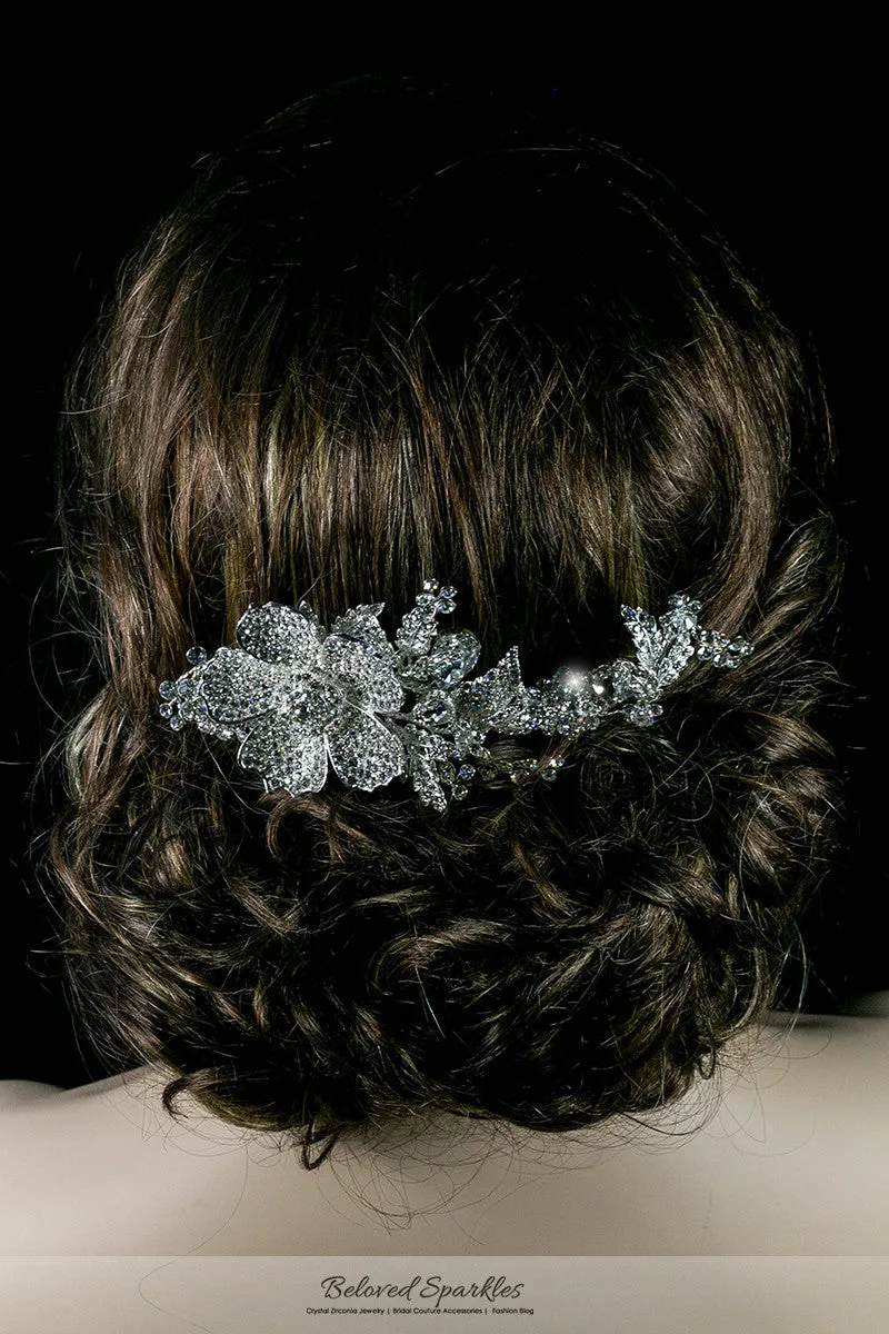 Adele Vintage Flower Statement Hair Comb | Swarovski Crystal