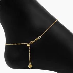 Adjustable Verona Cable Anklet (Gold)