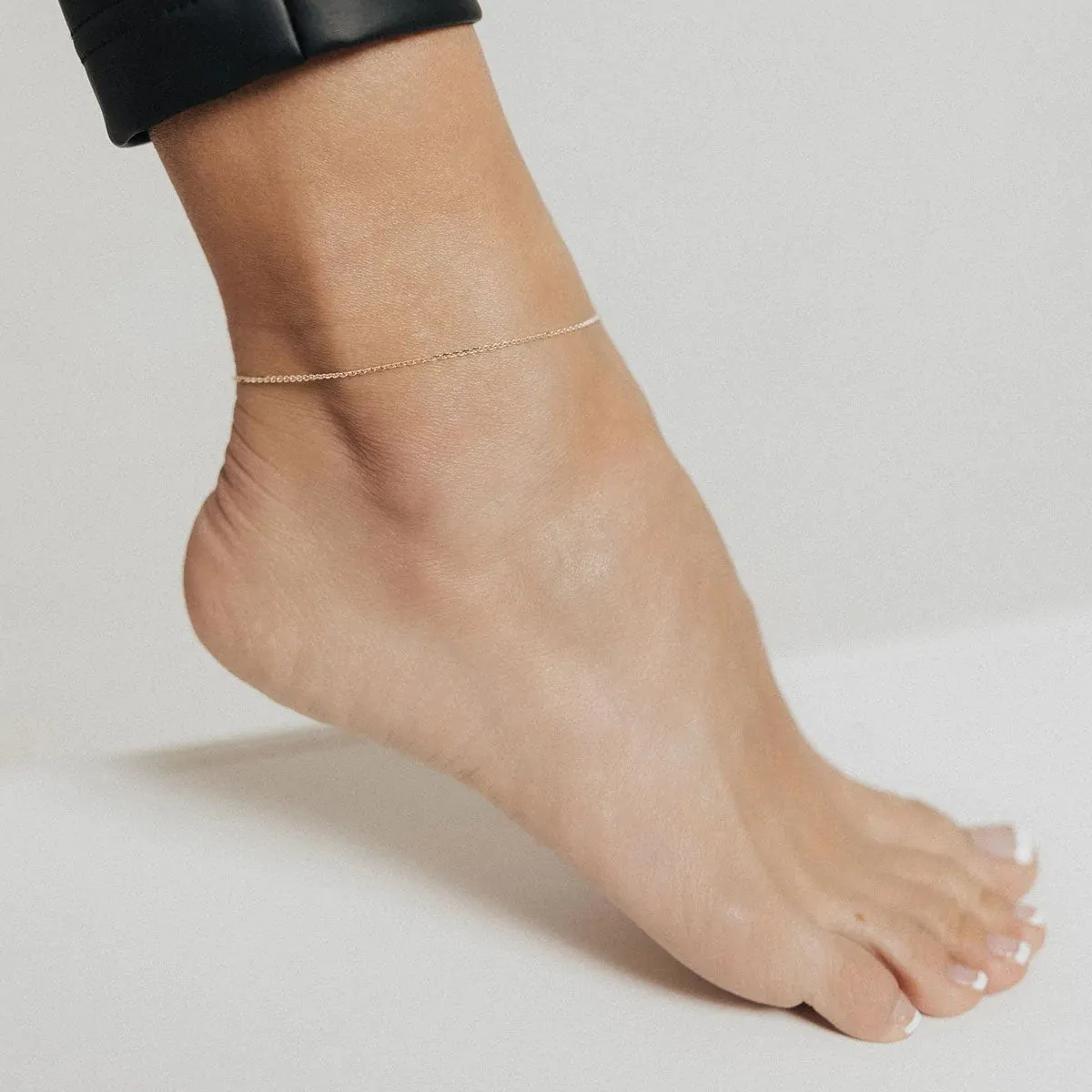 Adjustable Verona Cable Anklet (Gold)