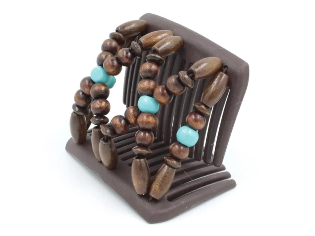 African Butterfly Chameleon Hair Comb - Beada Brown 70