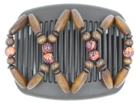 African Butterfly Hair Comb - Beada Brown 206