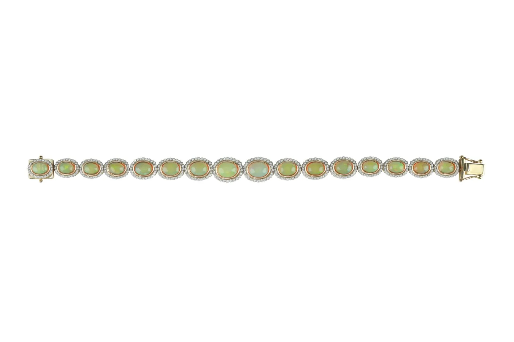 AIG Certified 12 ct Opal and 3 ct Diamond Bracelet