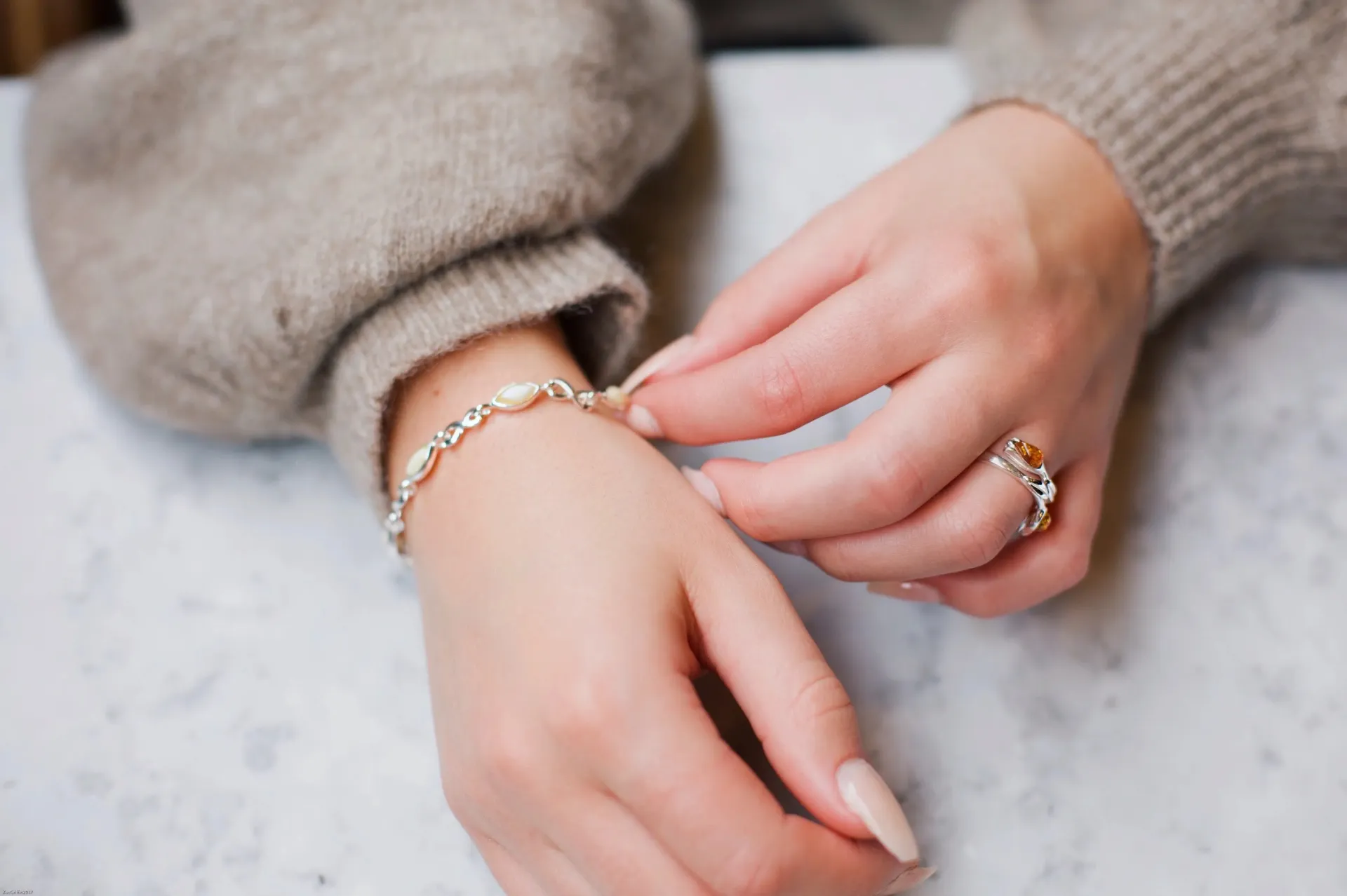 Amber Tulip Ring - Handcrafted Sterling Silver with Baltic Amber