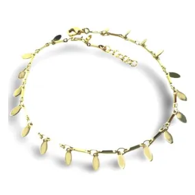 Ankle Bracelet: Gold Fill Leaf Chain (AG4006)