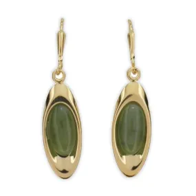 Ariki 22K Gold Ovoid Jade Earrings