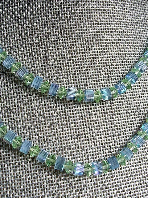 ART DECO Pastel Glass Double Strand Necklace, Long Glass Bead Necklace, Elegant Strand Of Beads Day or Evening,Collectible Costume Jewelry