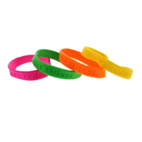 Assorted Neon BEST FRIENDS Silicon Bracelets