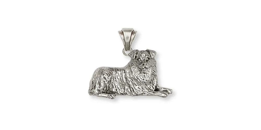 Australian Shepherd Pendant Jewelry Sterling Silver Handmade Dog Pendant AU2-P