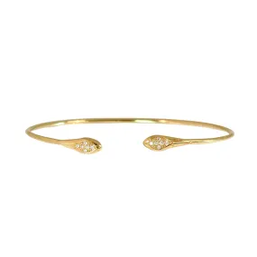 Baby Snake Head Bracelet - Double Diamond