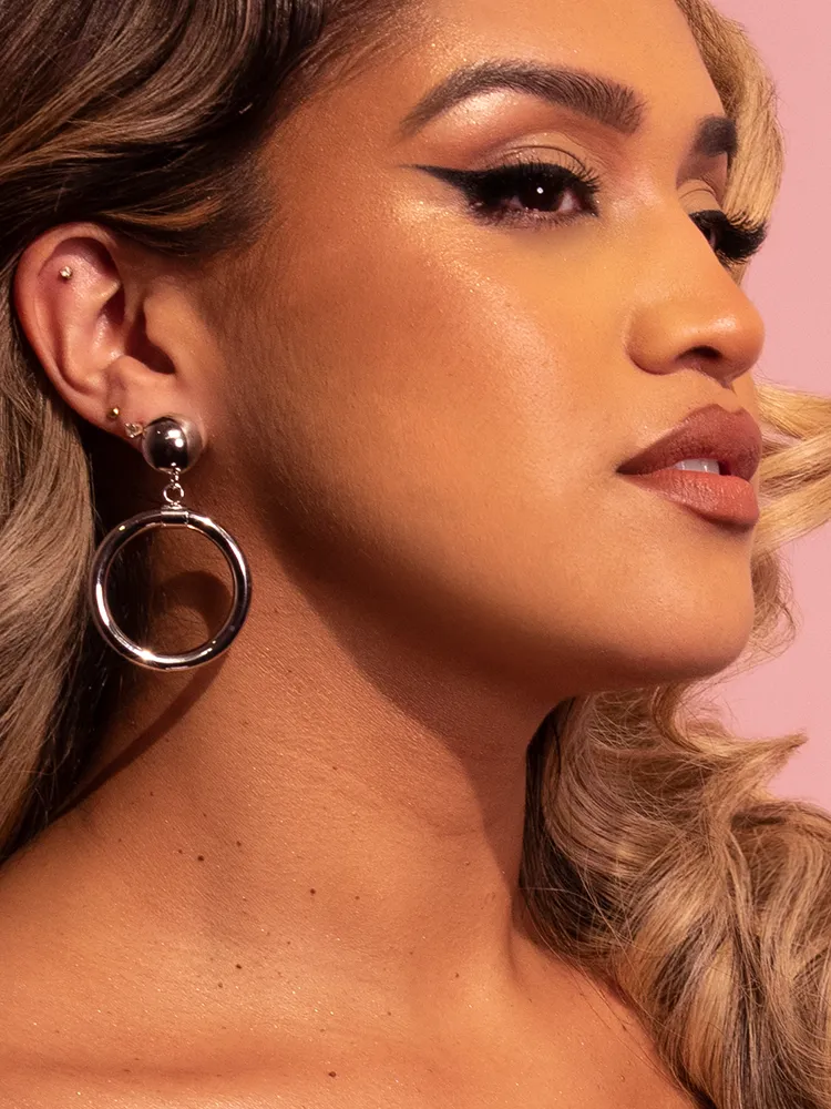 Bad Girl Hoop Earrings in Silver - Vixen by Micheline Pitt