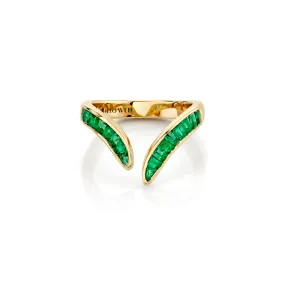 Baguette Emerald Tusk Ring | Ready to Ship