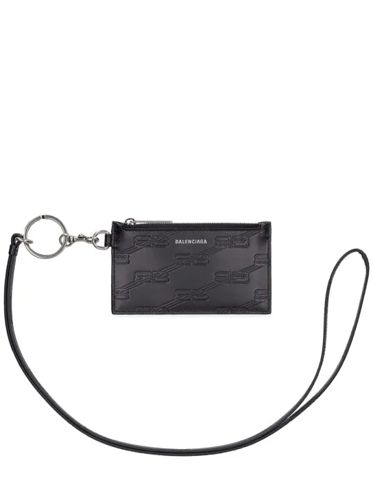 Balenciaga   BB monogram leather card holder 