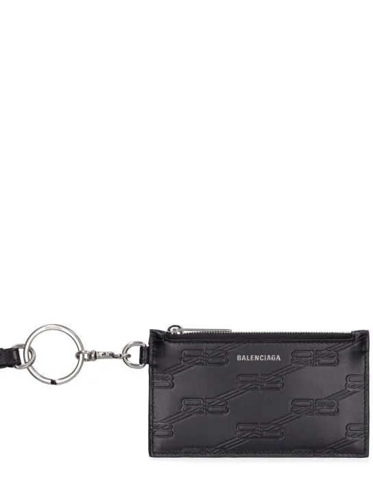 Balenciaga   BB monogram leather card holder 