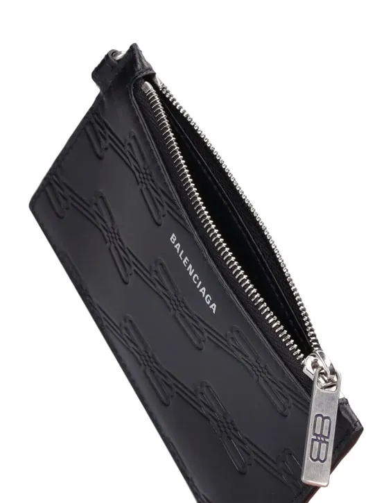 Balenciaga   BB monogram leather card holder 