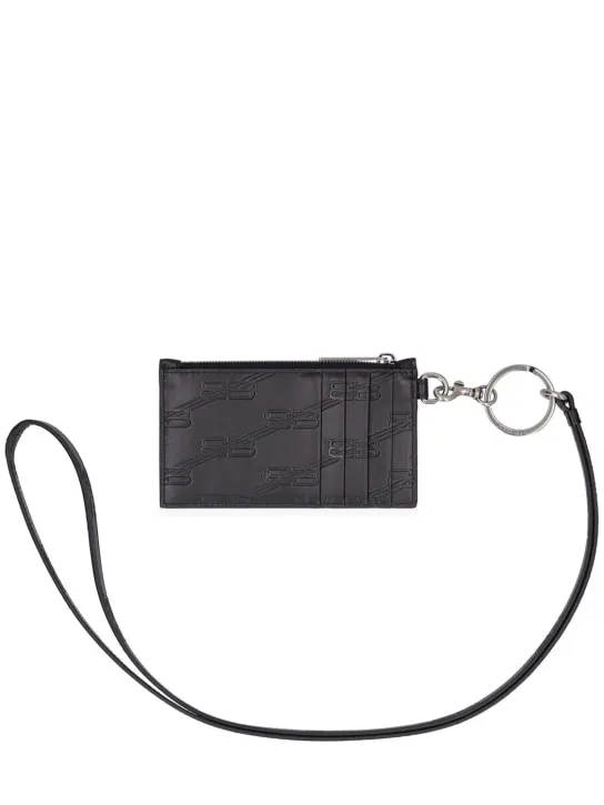 Balenciaga   BB monogram leather card holder 