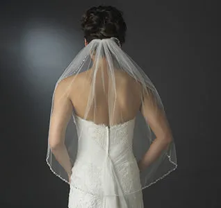 Beaded Edge Elbow Length Bridal Veil