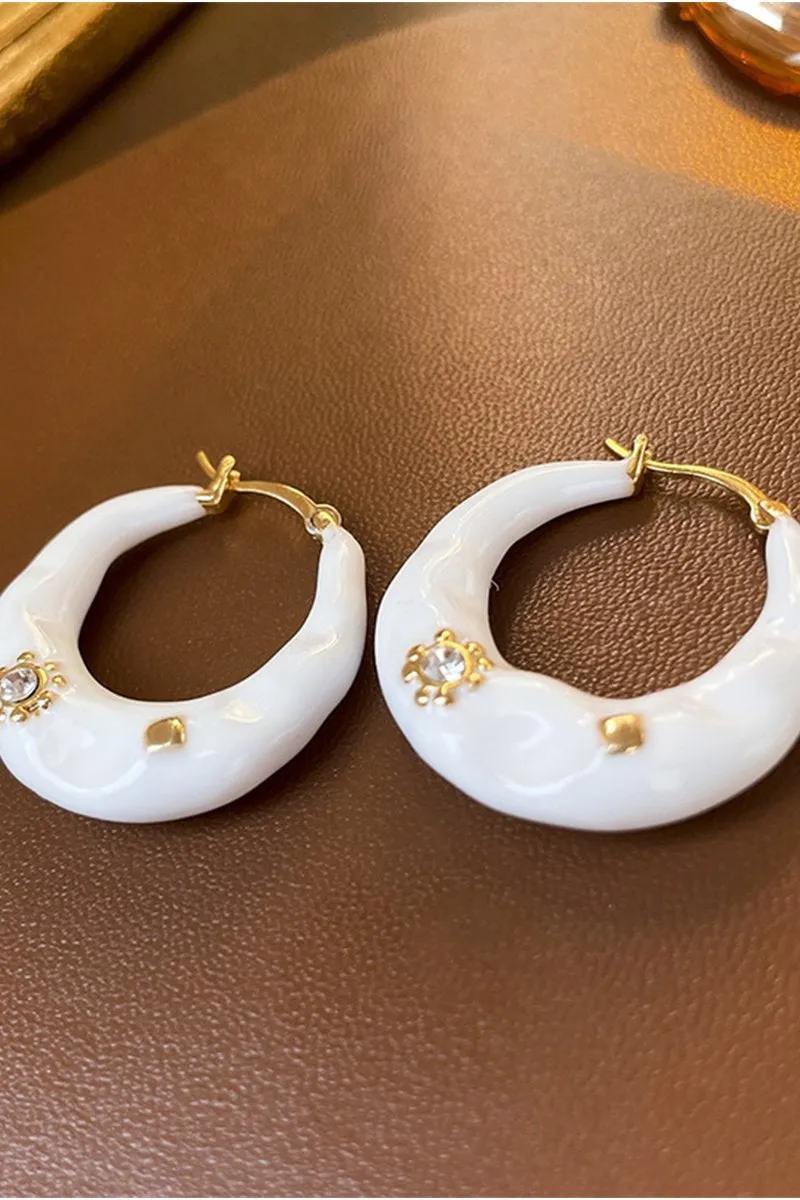 BEADS DECKED HOOP RING EARRINGS