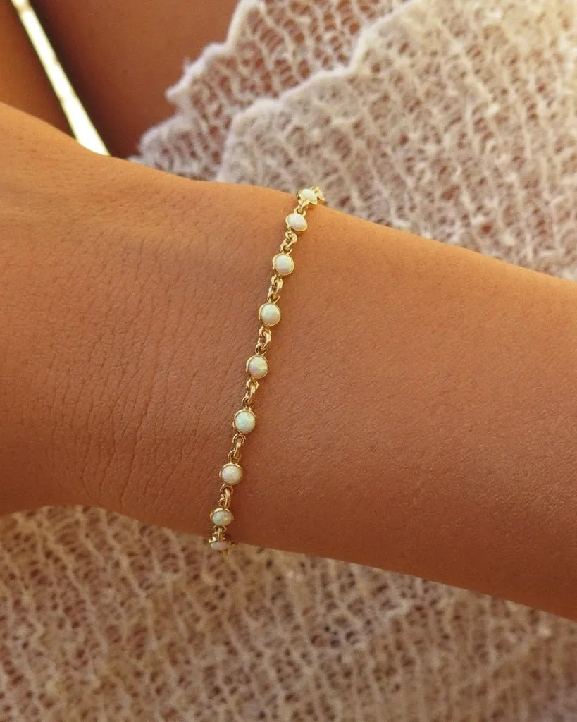 Bello Opal Tennis Bracelet  - 14k Yellow Gold Fill