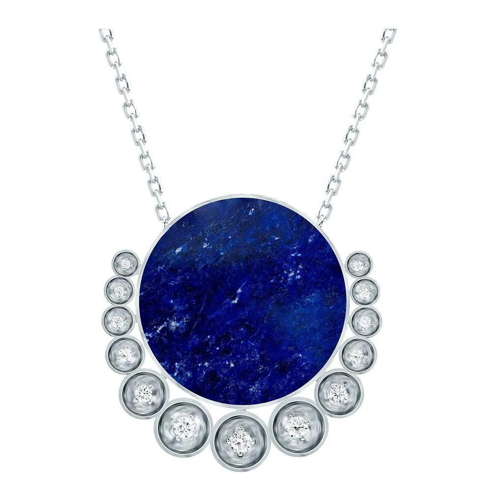 Bint Al Matar White Gold Lapis Lazuli Large Necklace