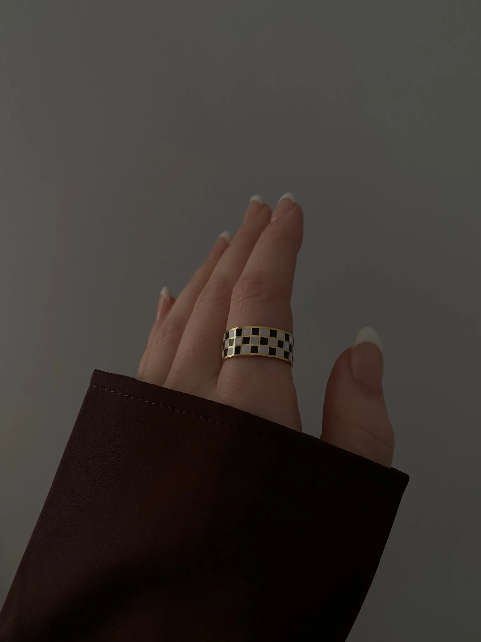 Black Checkered Ring