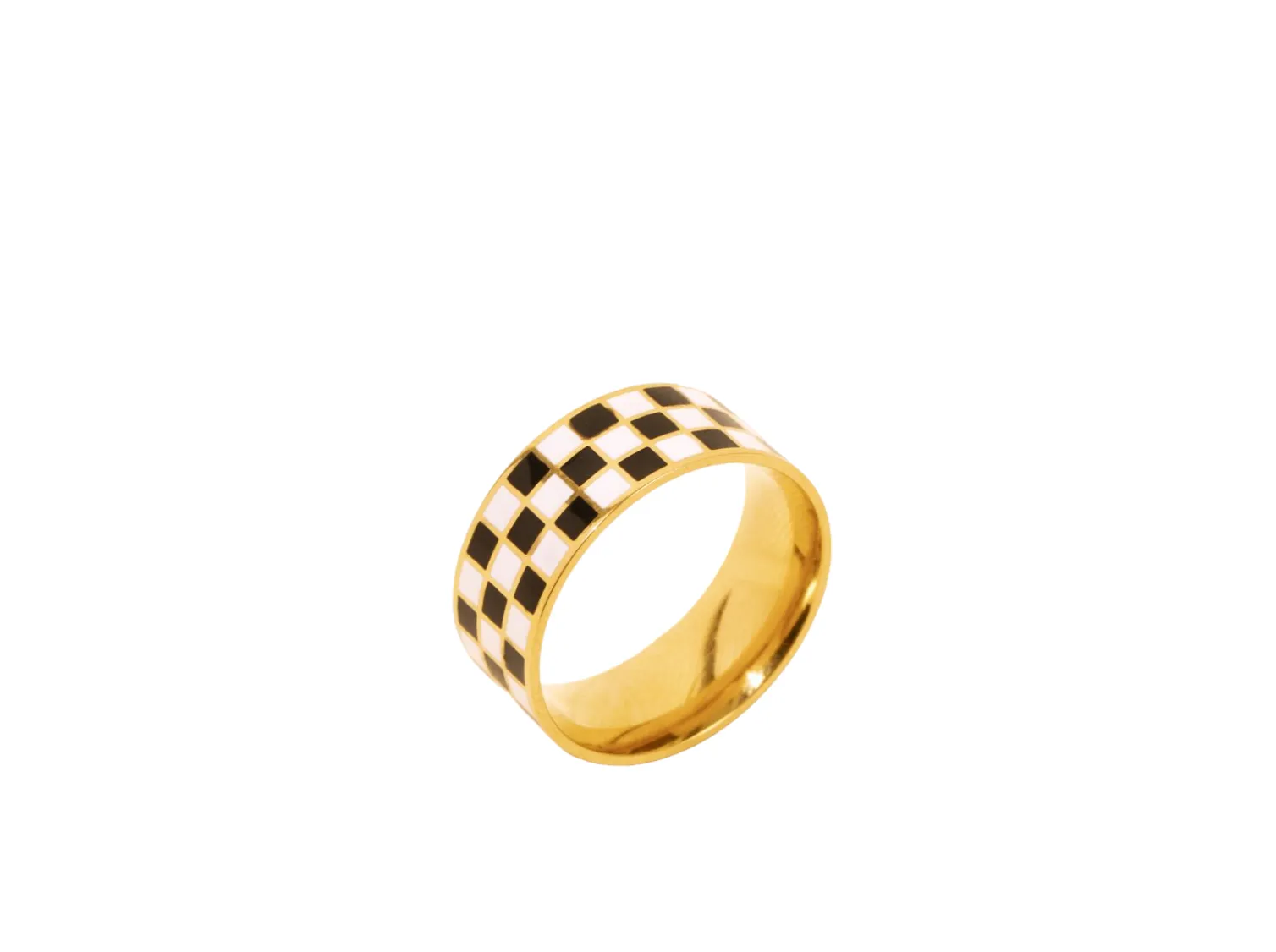 Black Checkered Ring