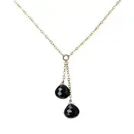 Black Double Chain Stone Necklace