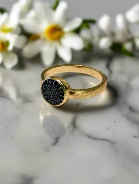 Black Spinel Pavé Ring