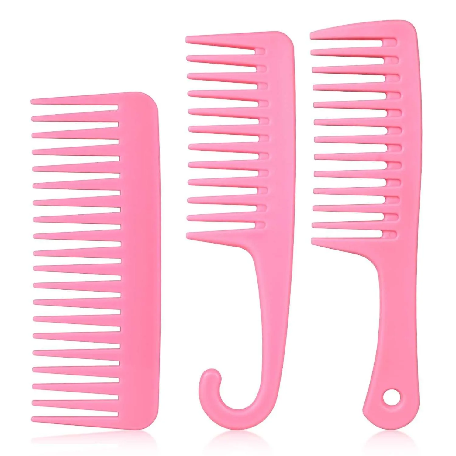 Black Wide Tooth & Detangler Comb Set 3PCS