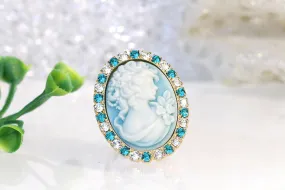 BLUE CAMEO RING