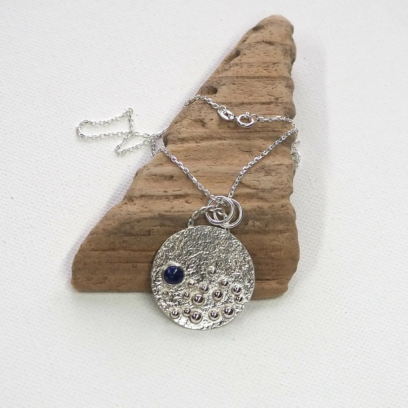 Blue Moon - Large Silver Statement Necklace Pendant