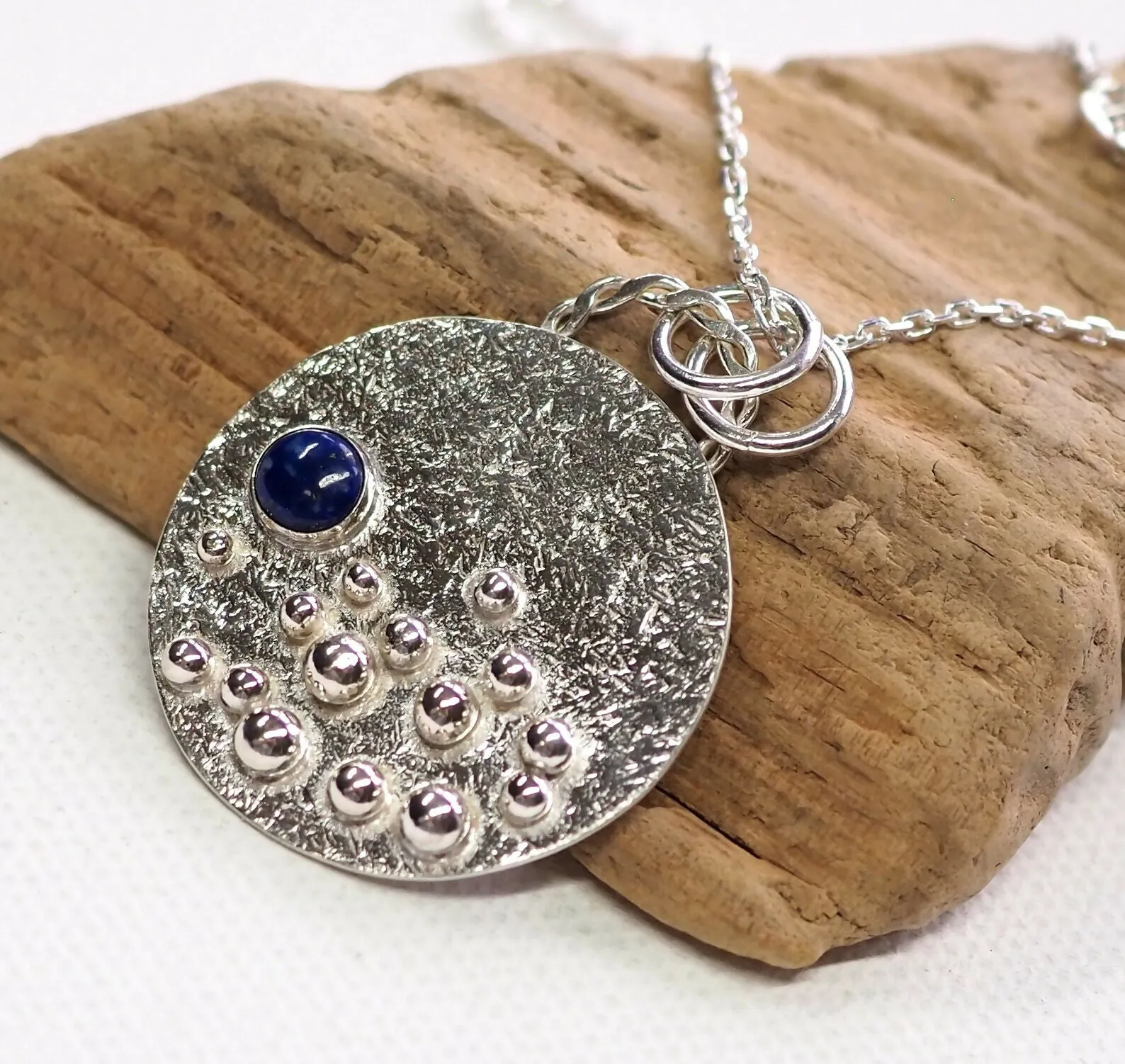 Blue Moon - Large Silver Statement Necklace Pendant